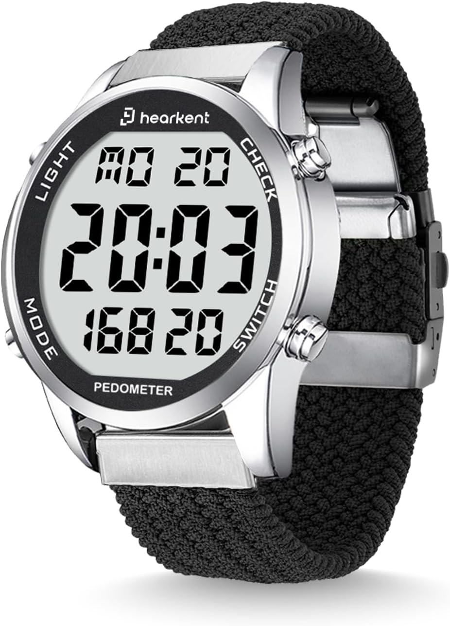 Hearkent Women Pedometer Watch for Walking Steps and Miles-Step Counter for Calories,30M Waterproof-EL Backlight-Countdown-Stopwatch-No App Step Tracker for Adults Seniors