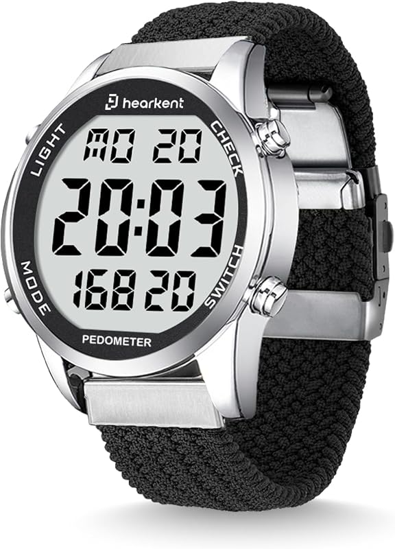 Hearkent Pedometer Watch,Step,Mileage&Calorie Tracker,Large Numbers