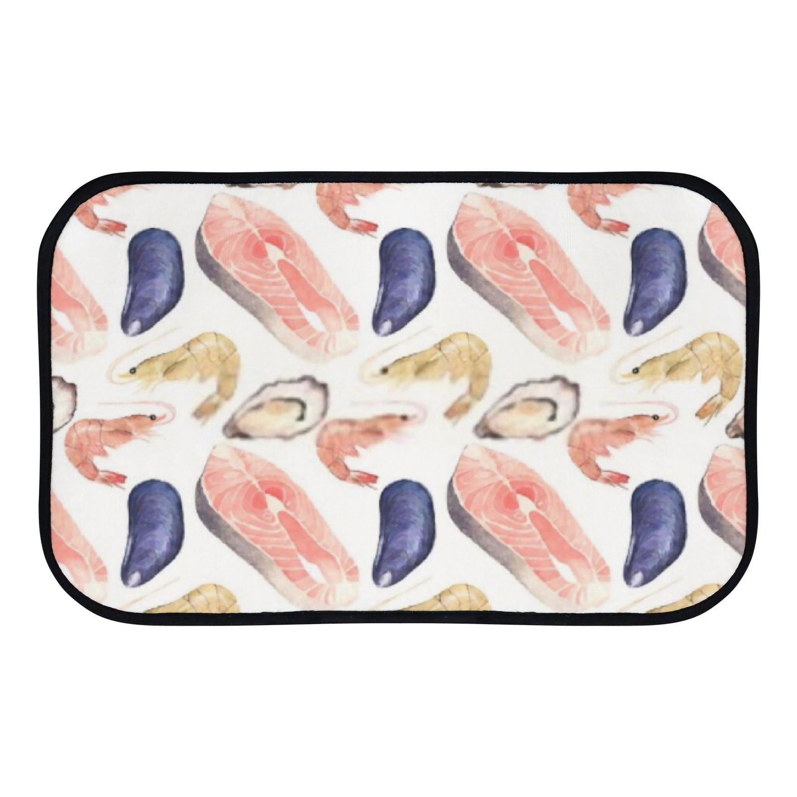 Nuansexi Bathroom Rugs Seafood Watercolor Pattern Floor Mats Non Slip Bathmat Doormat Tub Mat Coral Velvet Absorbent Entrance Carpet Mats Machine Washable Bedroom Decor