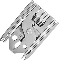 Vista 9 de Alicates multiherramienta de acero inoxidable, herramienta multifunción plegable 25 en 1 con destornillador, abrebotellas, regla