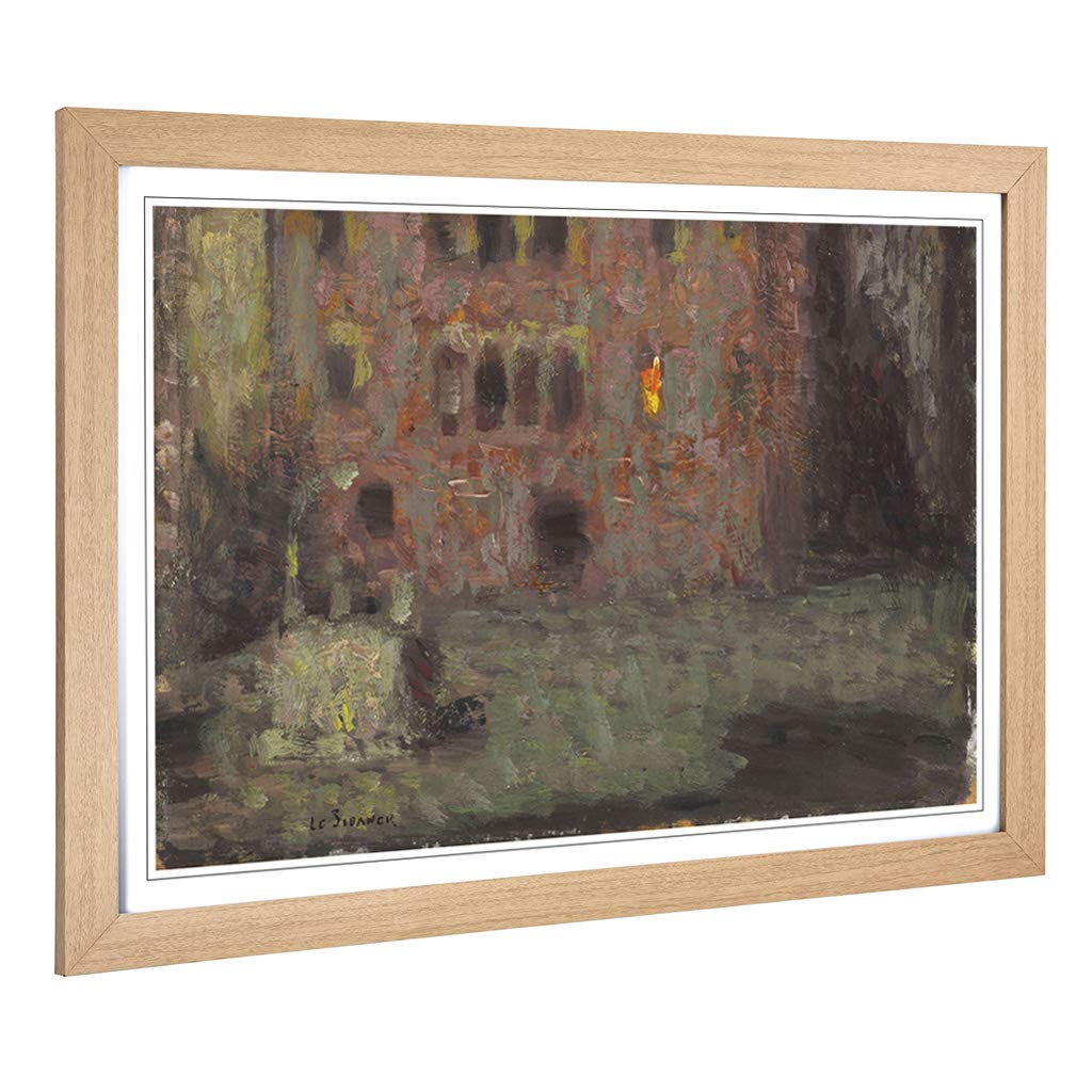 Big Box Art Framed Print of Henri Le Sidaner Vieille Place Design | Wall Art Picture | Home Decor for Kitchen, Living, Dining Room, Bedroom, Hallway, Office, Oak, A2 / 24.5x18 Inch / 62x45cm