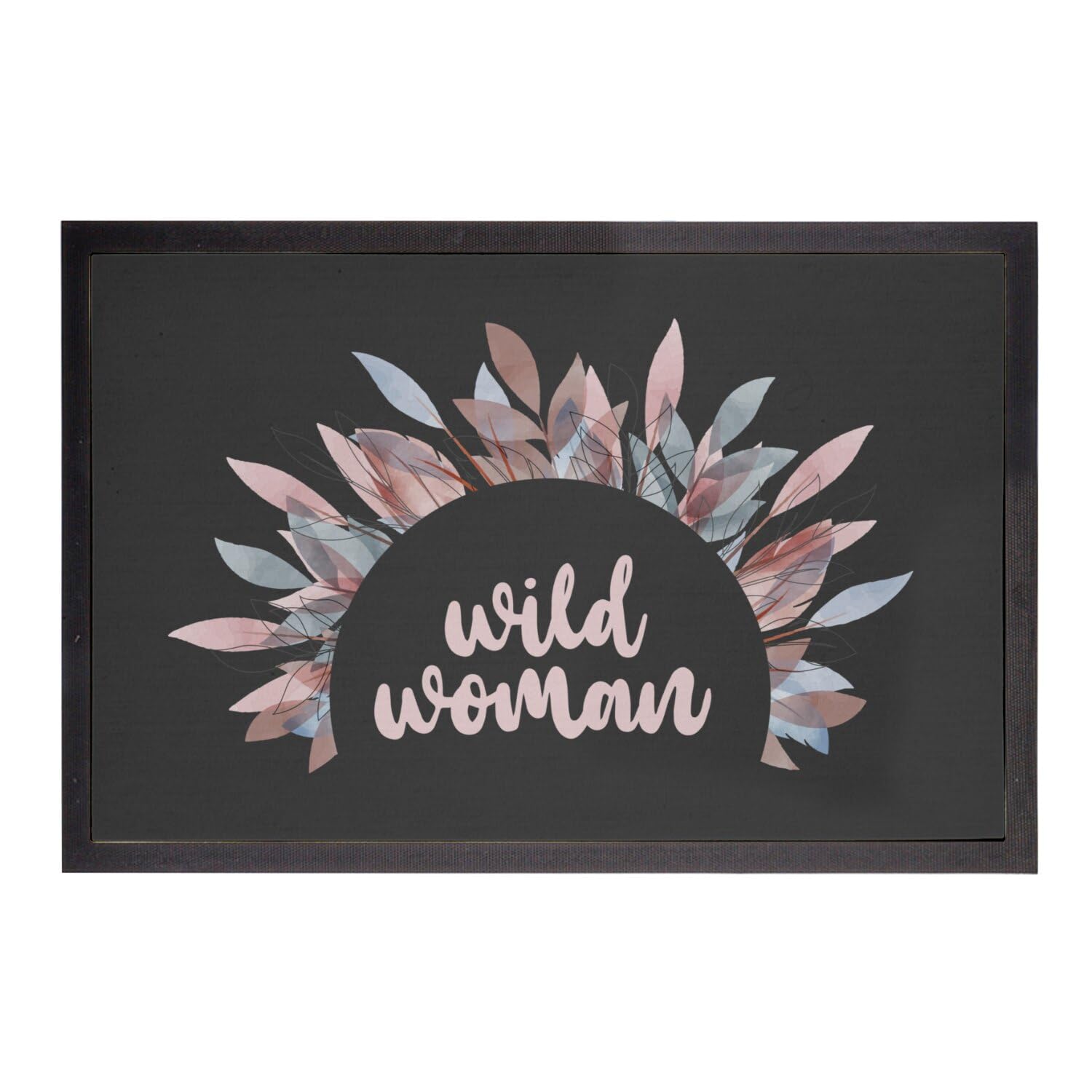 Paillasson noir d'entrée Wild Woman pour exprimer votre esprit libre bohème