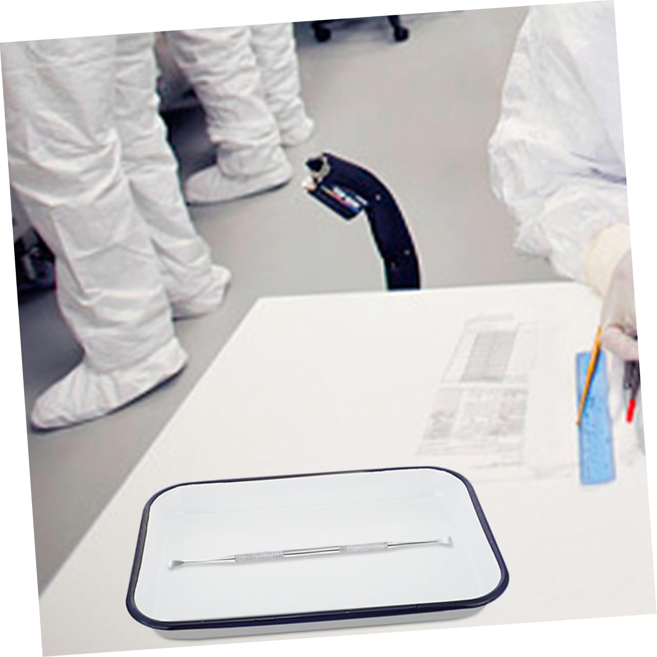 PRETYZOOM Square Plate Laboratory Tray Storage Plate Paint Mixing Versatile Vintage Charm White