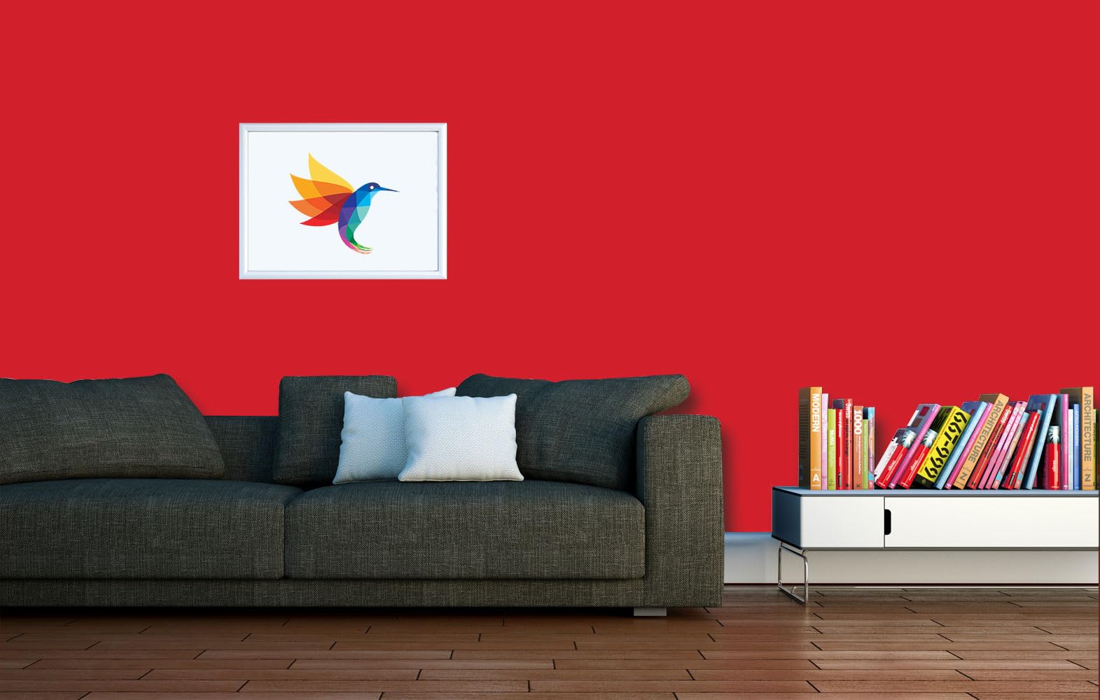RyFo Colors Bunte Wandfarbe Manufakturweiß Feuerrot 10l - weitere Rot Farbtöne und Größen erhältlich, Deckkraft Klasse 1, Nassabrieb Klasse 1