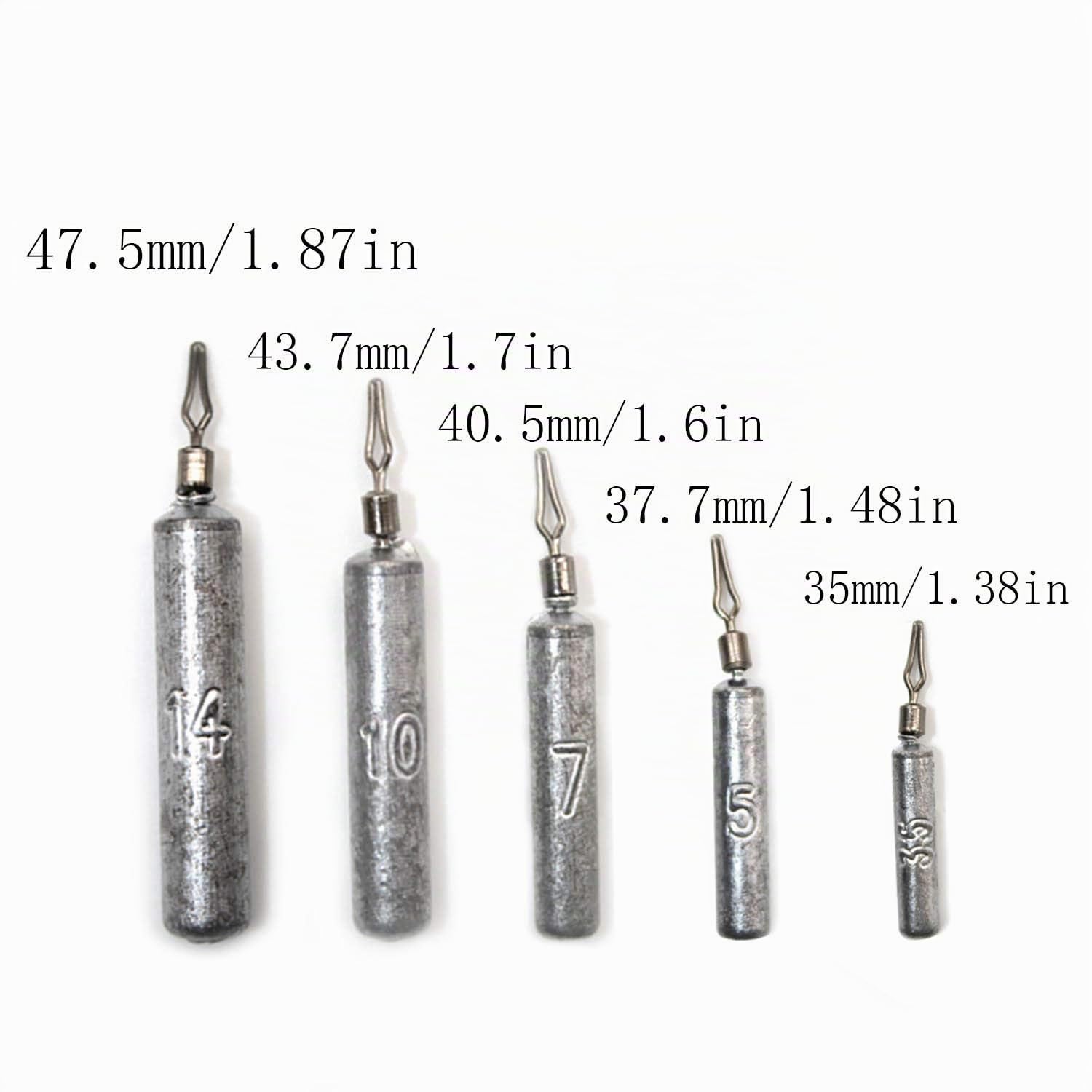 Set Pesi da Pesca Con Scatola, 18 Piombi da 3,5 a 14 g, Sinkers per Attrezzatura da Pesca