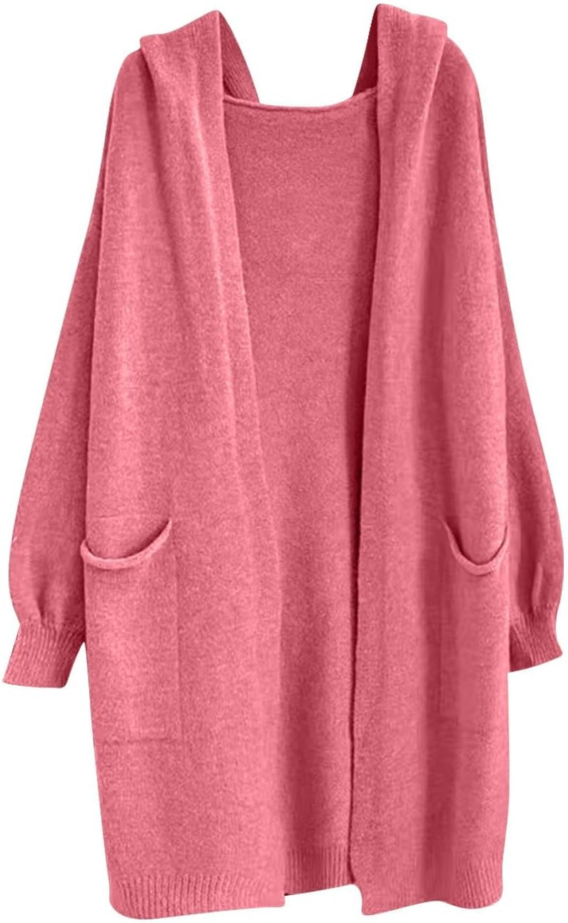 Cardigan Sweaters for Women Long Sleeve Open Front Lightweight Cardigans Dressy Casual Baggy Knit Sweater with Pockets