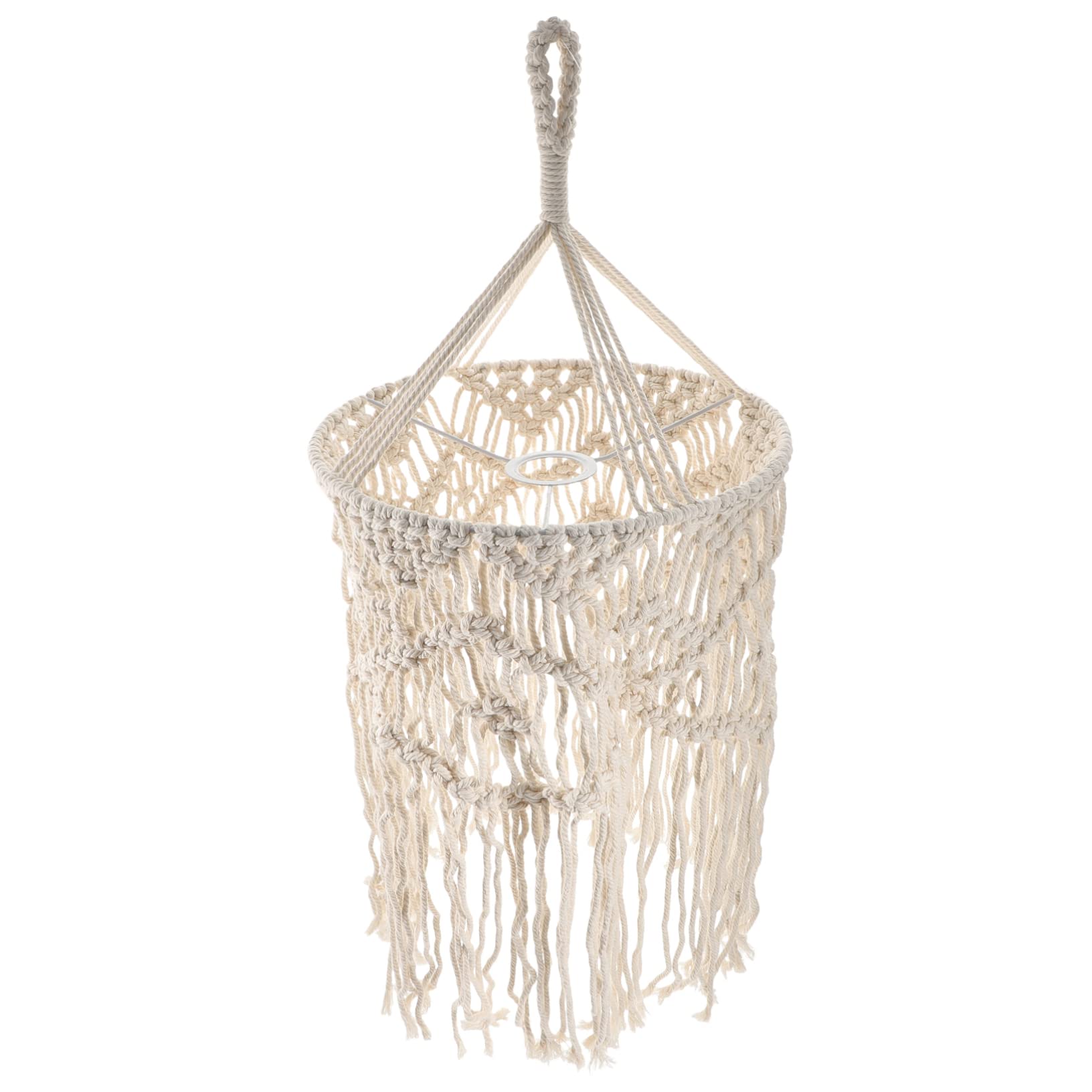 ULDIGI Modern Ceiling Lamp Cover Macrame Woven Lampshade Pendant Light Cotton Fabric