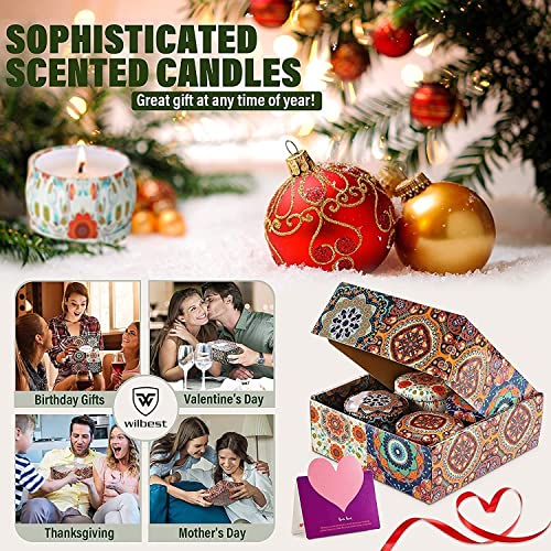 Scented Candles Gift Set for Women, 4 Pack Natural Soy Wax Aromatherapy Vanilla,Lavender,Rose,Jasmine 4.4 Oz Travel Tin Fragrance Relaxing Stress Relief Aroma Home Yoga - Image 4