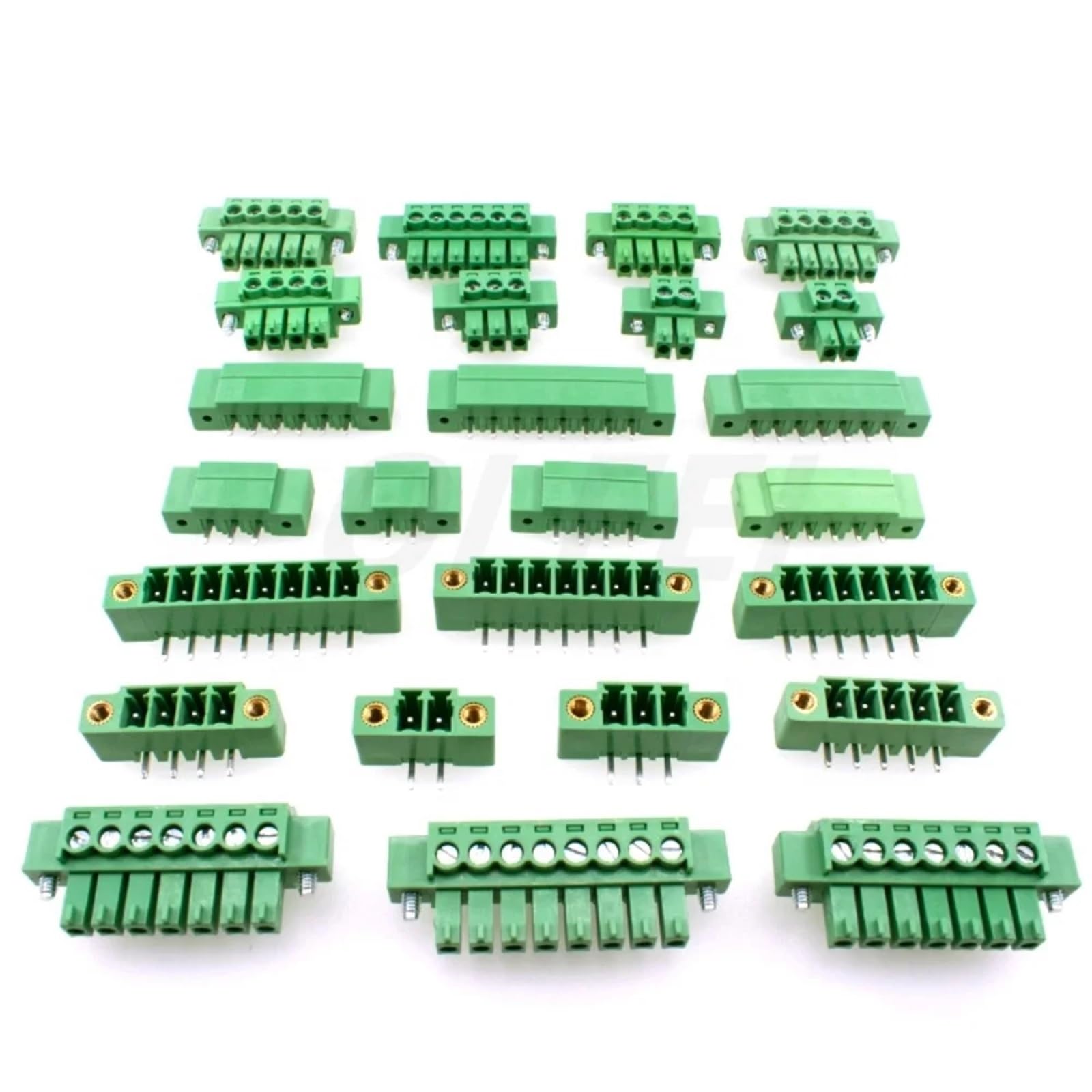 Conector de terminal de 5 piezas, paso 2EDGKM, bloque de terminales PCB de 15EDGKM, enchufable 2~24P con brida fija en panel.(Curved Pin,3.5mm Pitch,18P)