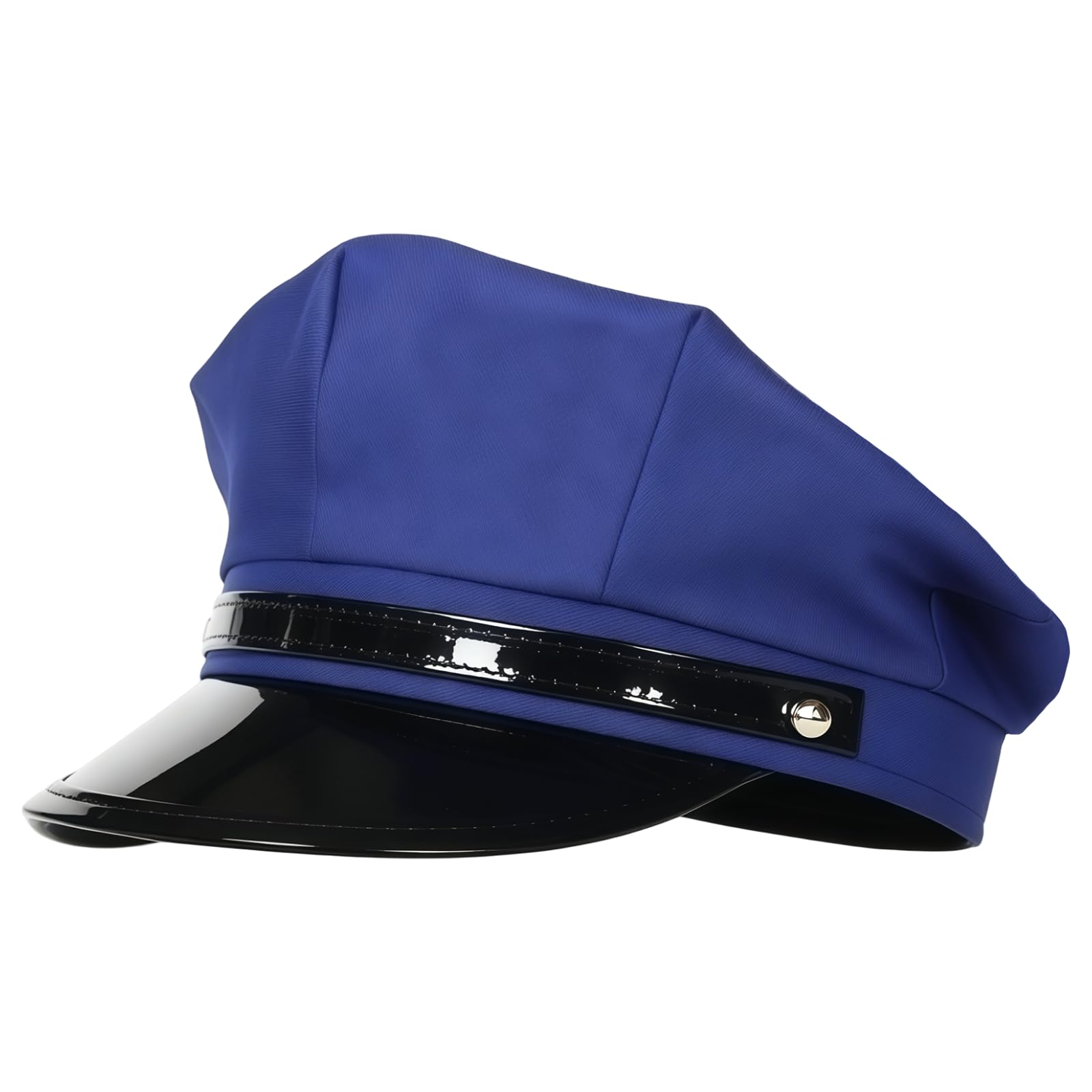 Glitzville Blue Chauffeur Hat Retro Flat Top Cap Classic Vintage Newsboy Cap Taxi Driver Fancy Dress Costume Accessory for Adult