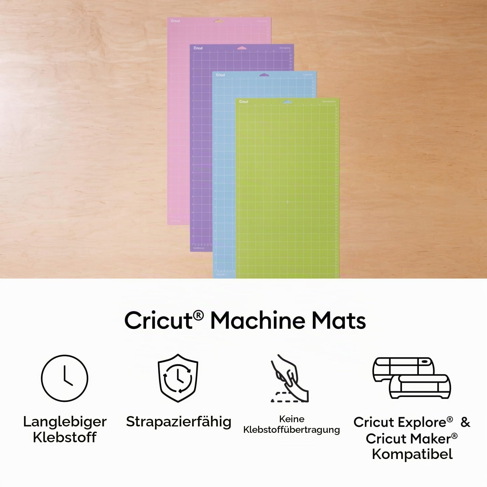 Cricut Maschinenmatte Variety Pack 2 Standard-Licht 1 starker Griff
