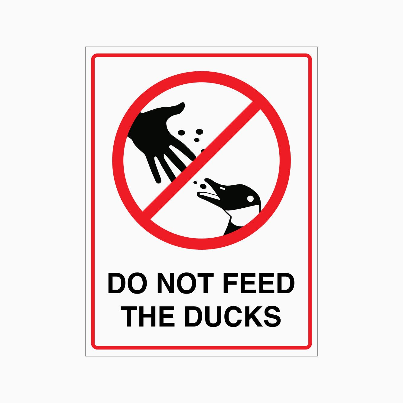 Do Not Feed Ducks Sign L9913, 12x8 Inch Metal Tin Sign, Public Area Prohibition Safety Sign
