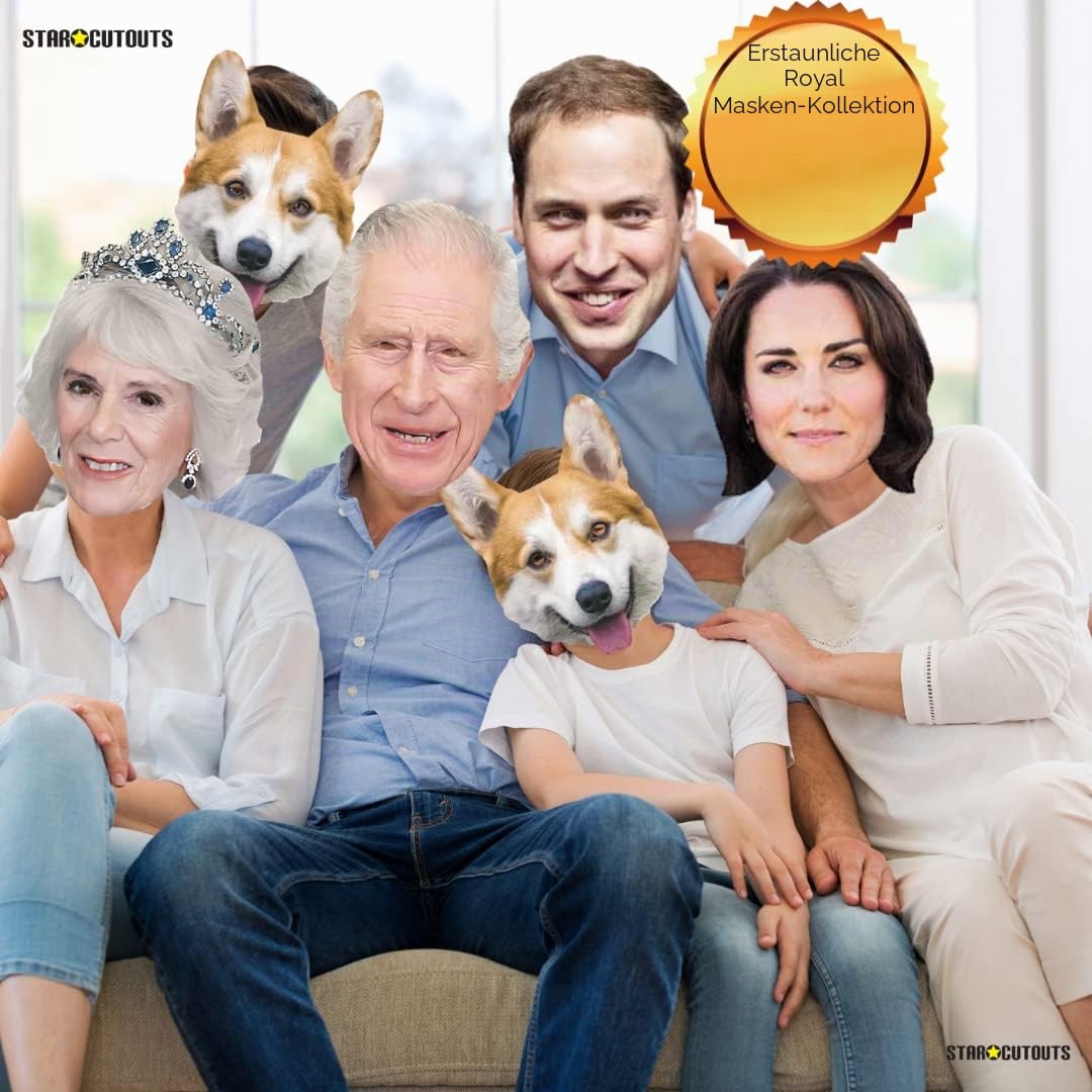 Star Cutouts SC4231 King Charles mit Medaillen, lebensgroßer Pappaufsteller mit Mini