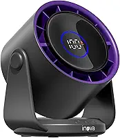 INAVA Ventilador de Mesa Portátil 28db Ultra Silencioso - Display Digital 100 Velocidades, Ângulo Ajustável 120°, Vento Forte, Recarregável para Casa, Escritório e Viagem