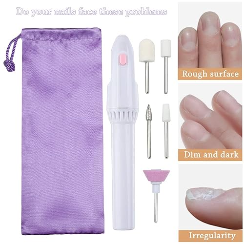 Miniatura 4 de Andy's Orchids Taladro eléctrico de uñas, mini kit de lima de uñas eléctrico 5 en 1, herramientas profesionales de manicura y pedicura para uñas de