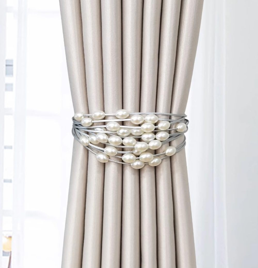 Confezione da 2 fermatende decorativi per la casa, motivo casuale (oro