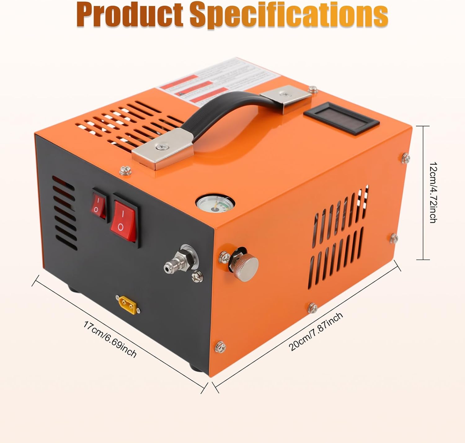 Air Compressor, 110 V 300W High Pressure Air Pump 4500PSI/30MPa 12V DC Portable PCP Air Compressor w/Alligator Clip Power Cord for Air Pistols PCP Air Guns & Mini-Diving Bottles