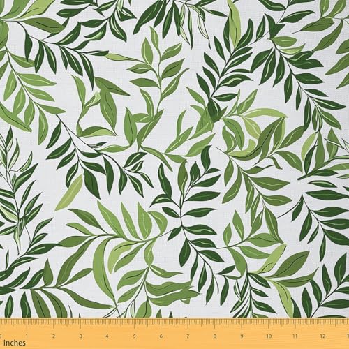Erosebridal Leaf Fabric By The Yard, Palm Trees Decorative Fabric,