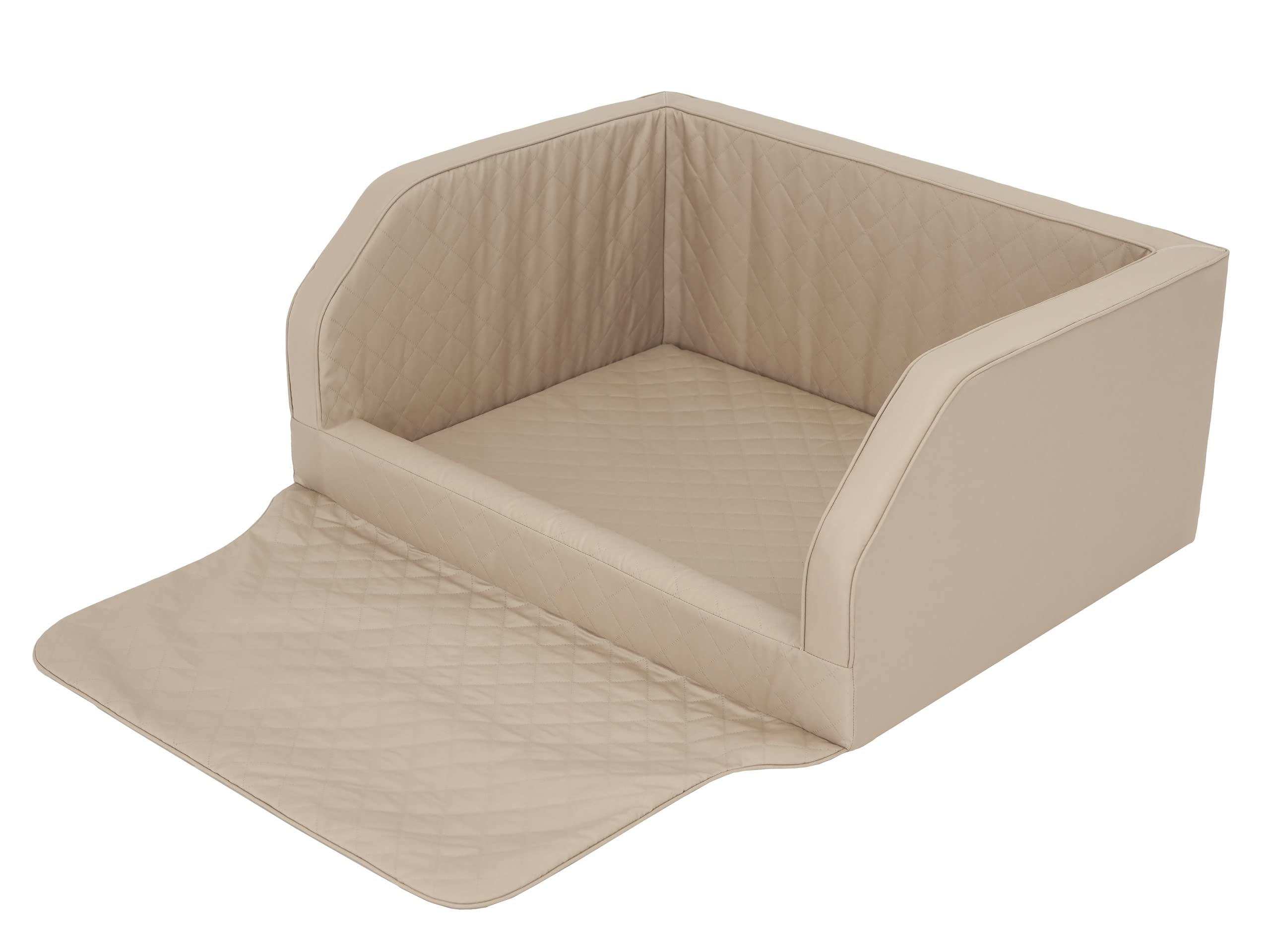 Siège de Voiture pour Chien - Couverture Avant/Banquette arrière - Boîte de Transport pour Chat - Panier pour Chien - Beige Oxford (2) - 100 x 80 x 39 cm