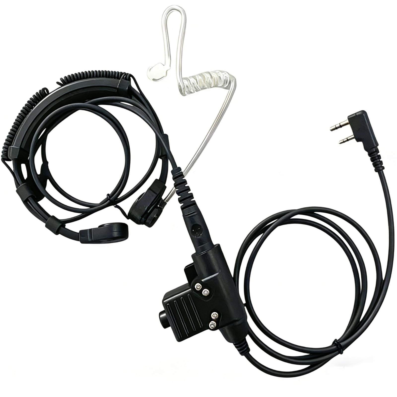 Walkie Talkie Throat Microphone 7.1mm Headset U94 PTT Tactical Adapter Compatible with UV-5R/UV-5RH / 5RM /UV-82/BF-888S/UV-13/DM-1701/UV25 Pro Max Two Way Radio Accessories