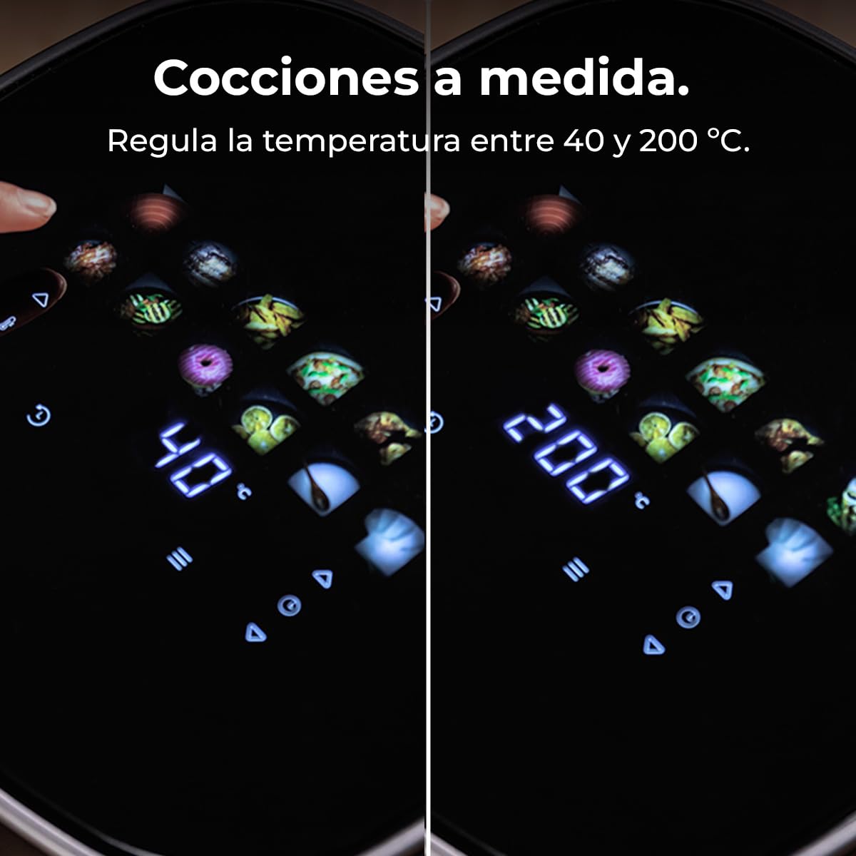Cecotec Freidora de Aire sin Aceite 6,5L con Doble Resistencia Cecofry&Grill Duoheat 6500 Plus. 2200W, Air Fryer, Grill y Plancha, Pizzas, Ventana Visualización, 12 Menús, Temperatura 40-200°C — view 11