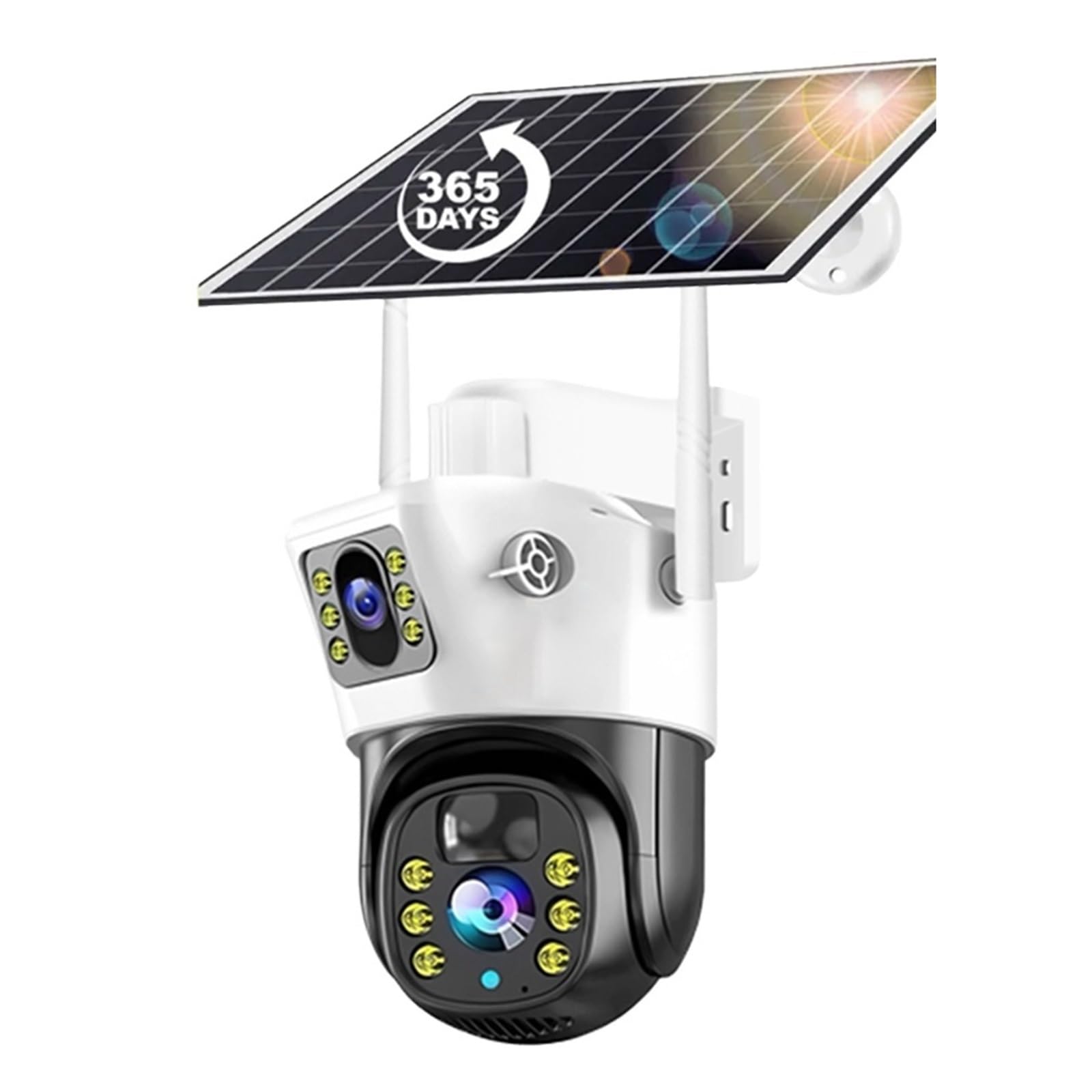Caméra de sécurité, Caméra Solaire 4G Sim 8MP 4K, vidéo d'extérieur à Faible Puissance, Vision Nocturne, Audio bidirectionnel, PIR CCTV IP, avec Panneau(4MP Add 128GB Card)