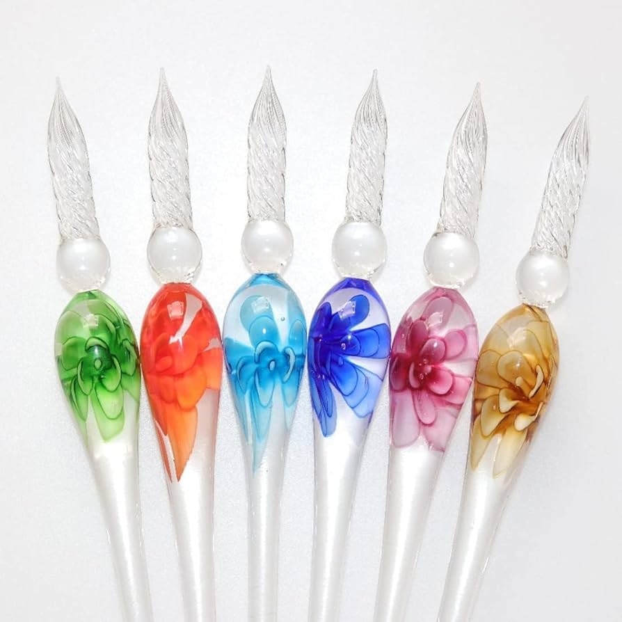 ガラスペン　6本セット 佐瀬工業所 「竹軸ガラスペンセット」（※セット内容はランダム