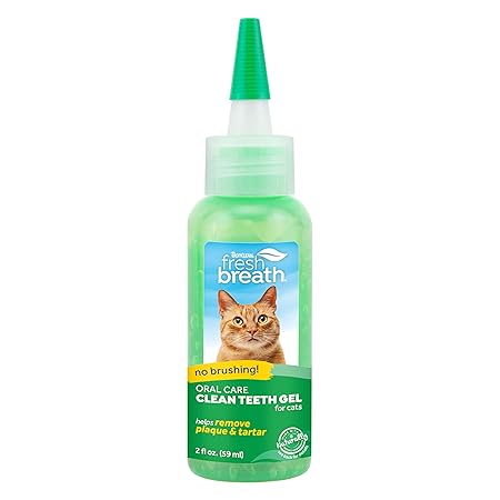 TropiClean Fresh Breath Clean Teeth Oral Care Gel for Cats, 2oz