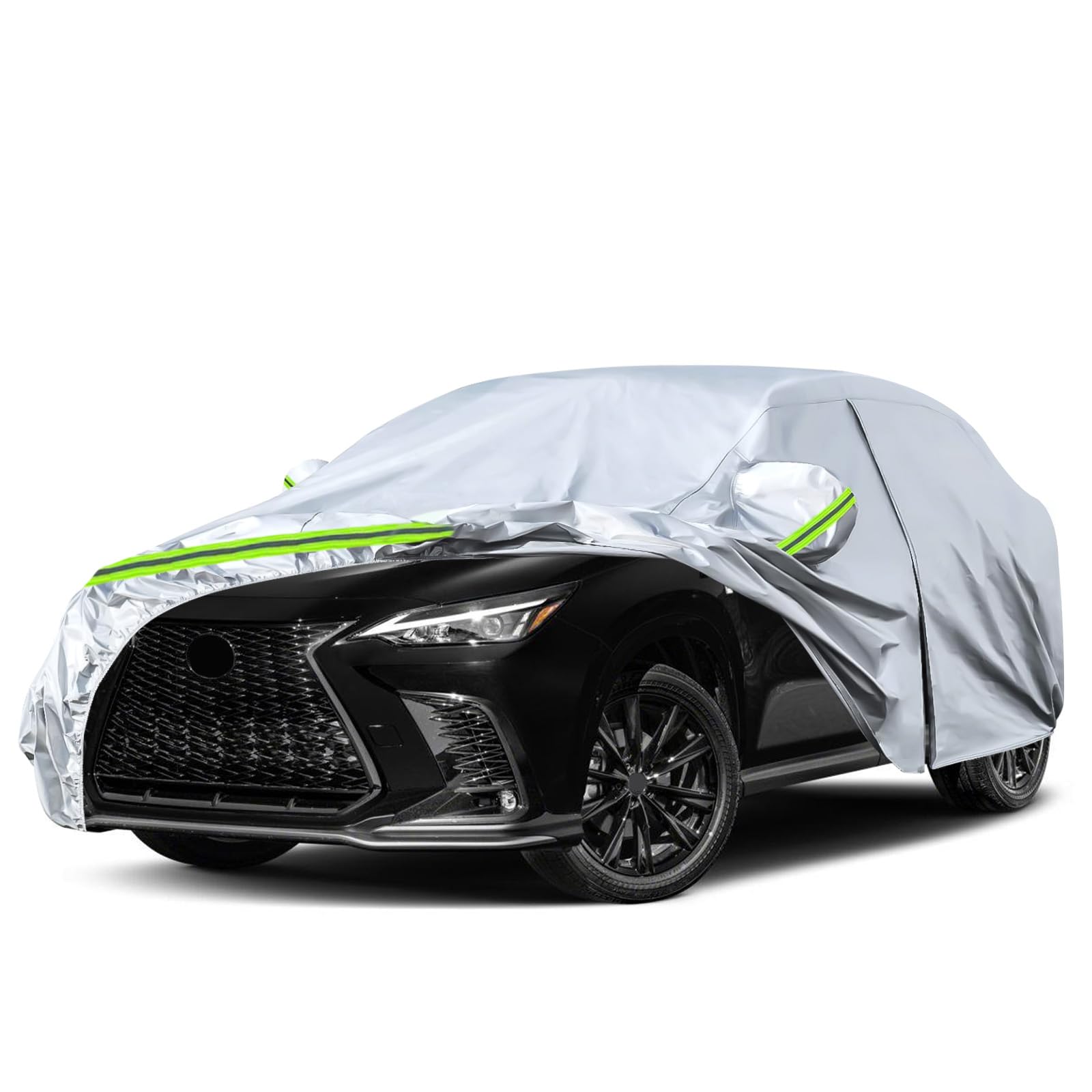Waterproof Car Covers Replace for 2014-2026 Lexus NX300 NX 350 F Sport | 6 Layers Silver All Weather Custom-fit Car Cover with Zipper Door &amp; Windproof Bands for Snow Rain Dust Hail Protection