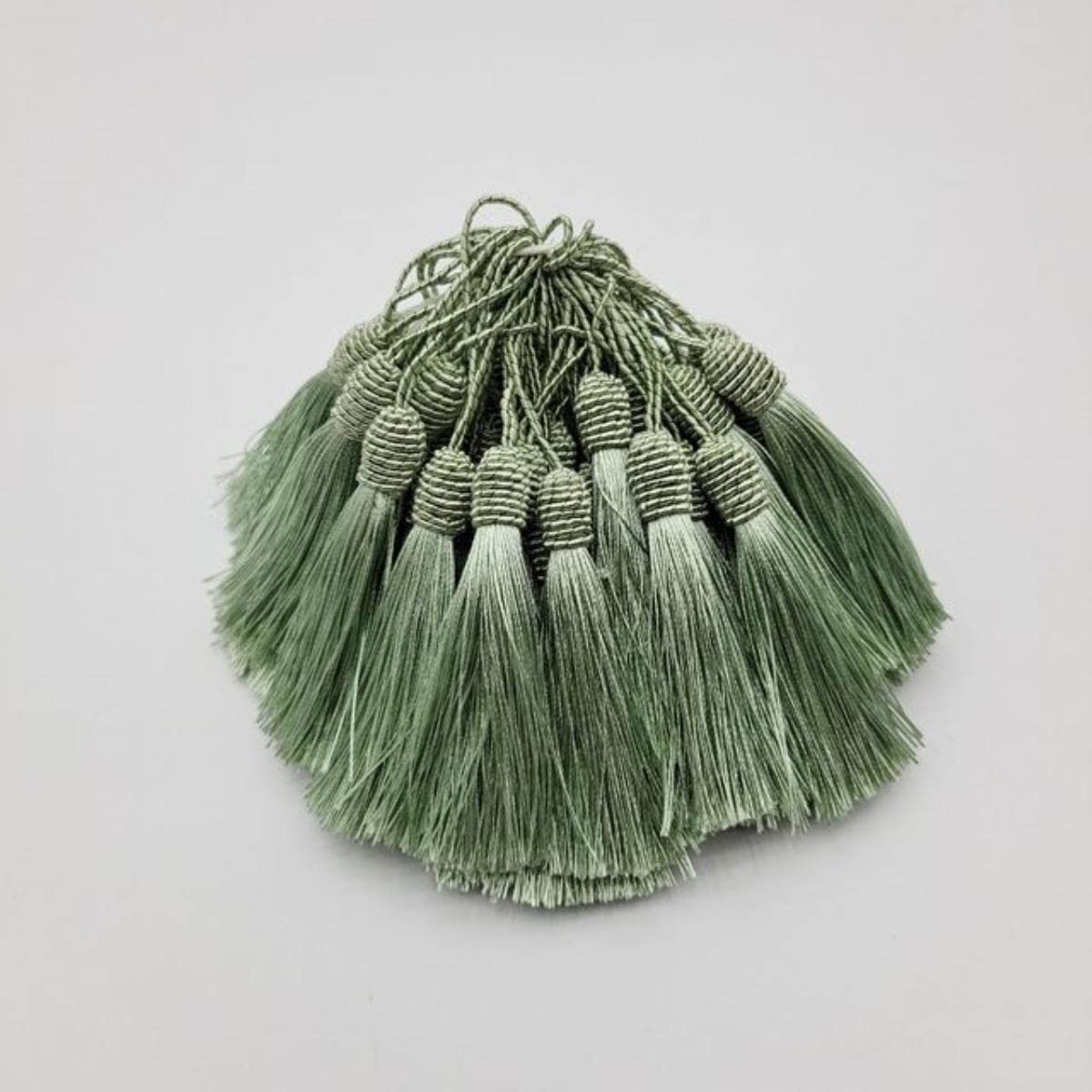 2-100 sztuk/partia 15 cm wiszące liny jedwabne frędzle Fringe szycia pomponem wykończenia kluczowe frędzle dla majsterkowiczów upiększyć akcesoria do zasłon-50 sztuk, Sapphire 11 (miętowy zielony 21