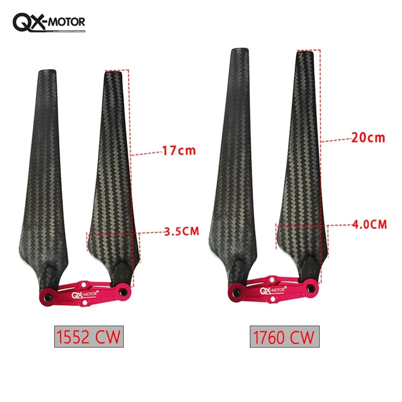 1552 1760 Hélice Plegable De Fibra De Carbono CW CCW Hélices De 15/17 Pulgadas | Compatible con Dron hexacóptero S800 S900 S1000.(1760 CCW no adapter)