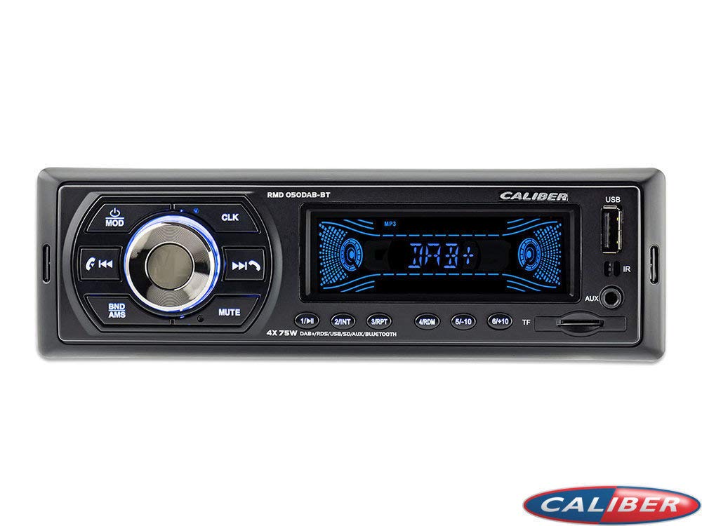 Caliber RMD050DAB-BT DAB+ Tuner Bluetooth USB SD AUX-IN Radio + antena szybowa + adapter ISO CAN-Bus + osłona radia czarna do Mercedesa klasa A/B (W639) Viano (W639)