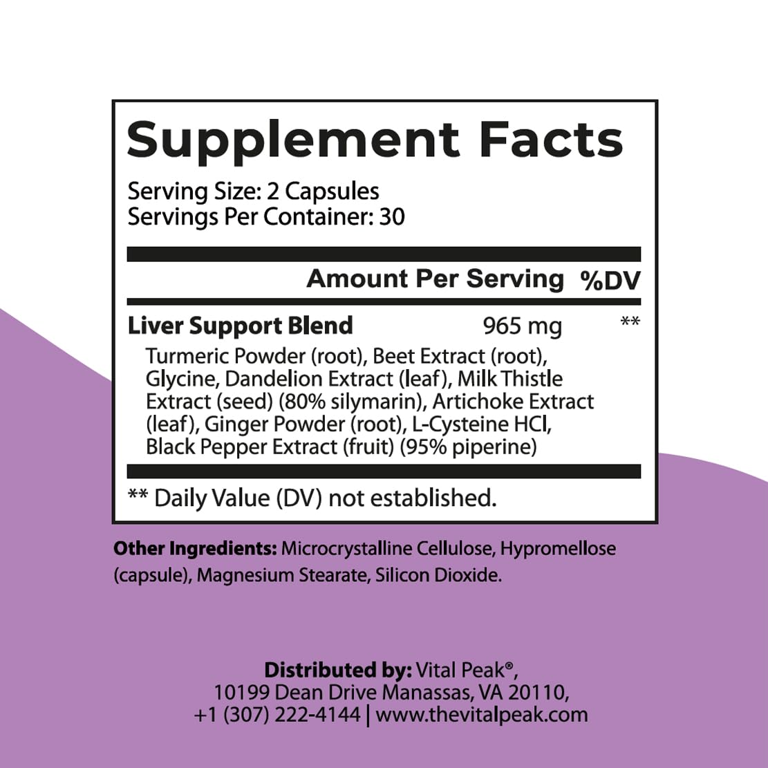 Liver Cleanse Detox & Repair Supplement with Milk Thistle, Turmeric, Beet Root, Ginger, Dandelion, Artichoke & Grape Seed Extract for Daily Liver Health - 60 Capsules — Amazon image 2