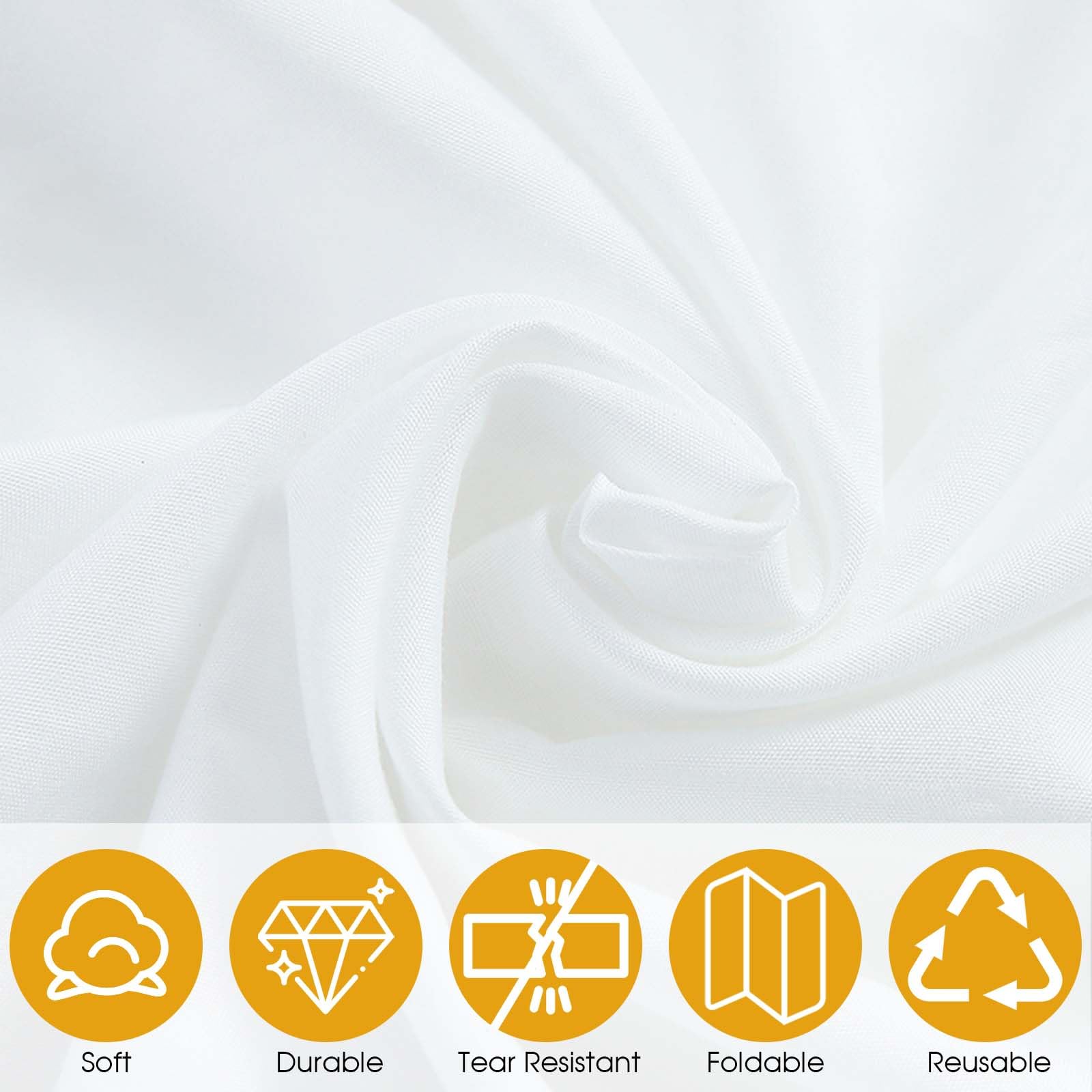 Toile de Fond, Diamètre 2m Fond Photographie en Polyester, Backdrop Rond Blanc Pliable, Fond Tissu Studio Photo Lavable et Durable, pour Mariage Anniversaire Fête Décoration (Pas de Stand)