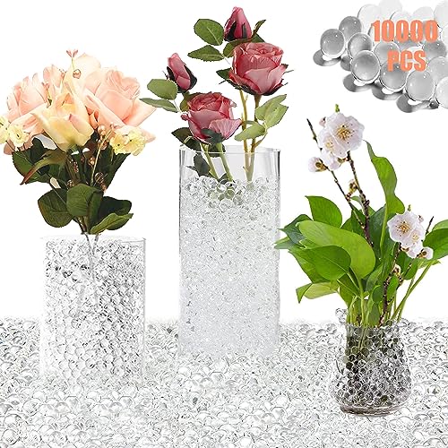 10000 Water Beads Clear Jelly Water Gems Water Gel Jelly Balls Vase Filler Beads for Floating Candles Making Wedding Party Decoration Centerpiece Festive Floral Decoration Flower Arrangement