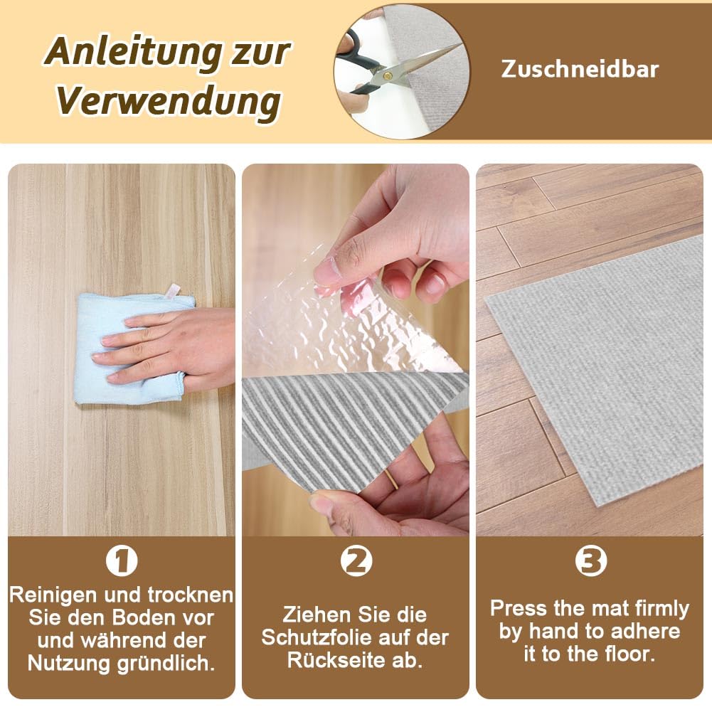 Katzenklo Hundeklo Matte für Zuhause 60x90cm rutschfeste wasserdichte Unterlage geruchsabsorbierend schützt Böden maschinenwaschbar, zuschneidbar grau