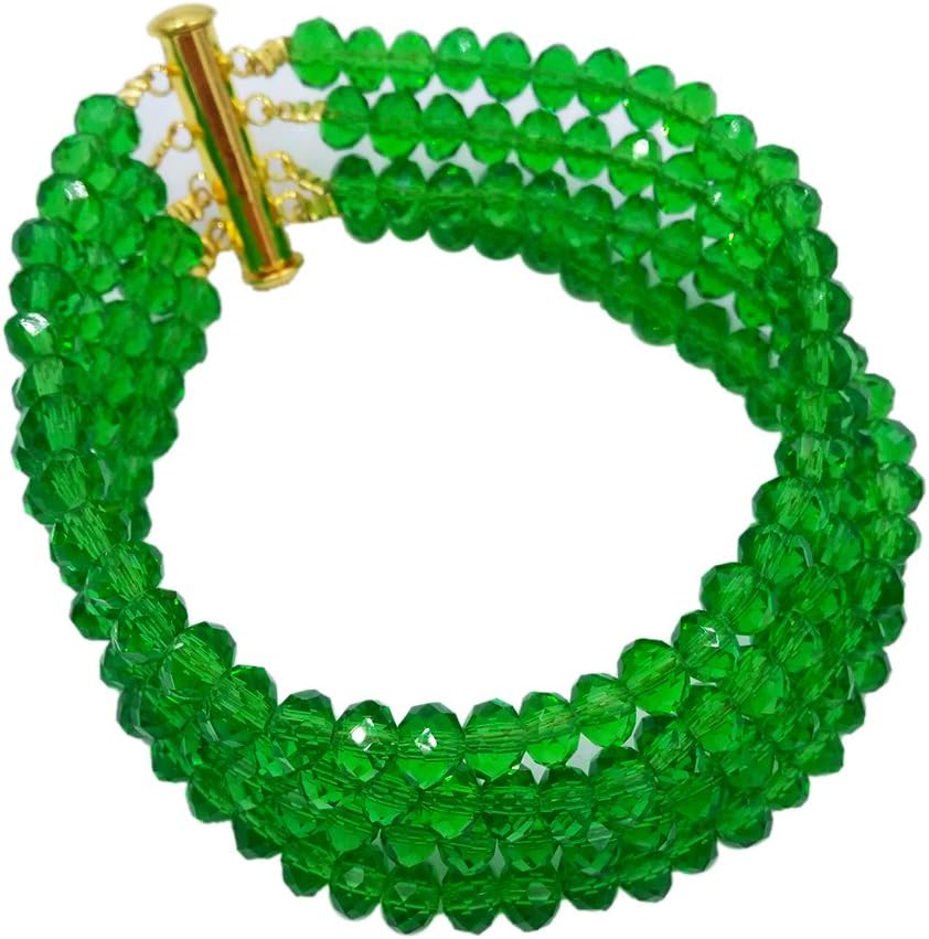 Fashion African Bead Necklace Nigerian Beads Wedding Jewelry Sets for Women (Green) - Image 2