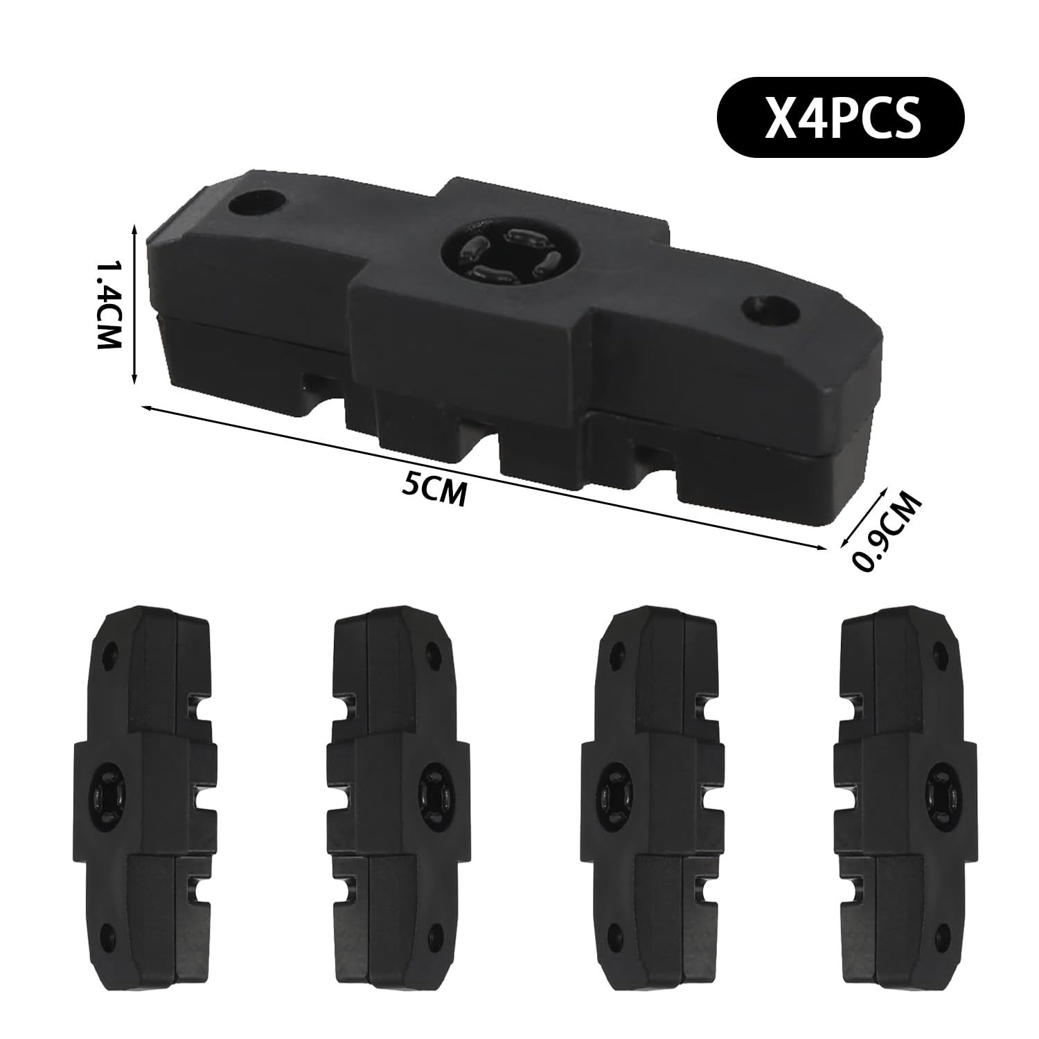thumbnail: MAXQUU Fietsremblokken Set - 4 Stuks Zwarte Rubber Remblokken Voor/Voor Fietsen