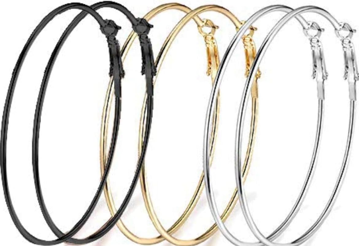 See full amazon price history chart for Lai Lai (pack of 3) Hoop round shape Earrings for women and girls (silver,gold,black) circle shape ear accessories Lai Lai (pack of 3) Hoop round shape Earrings for women and girls (silver,gold,black) circle shape ear accessories (B0CWVNFTCB) Amazon Price History, Amazon Price Tracker