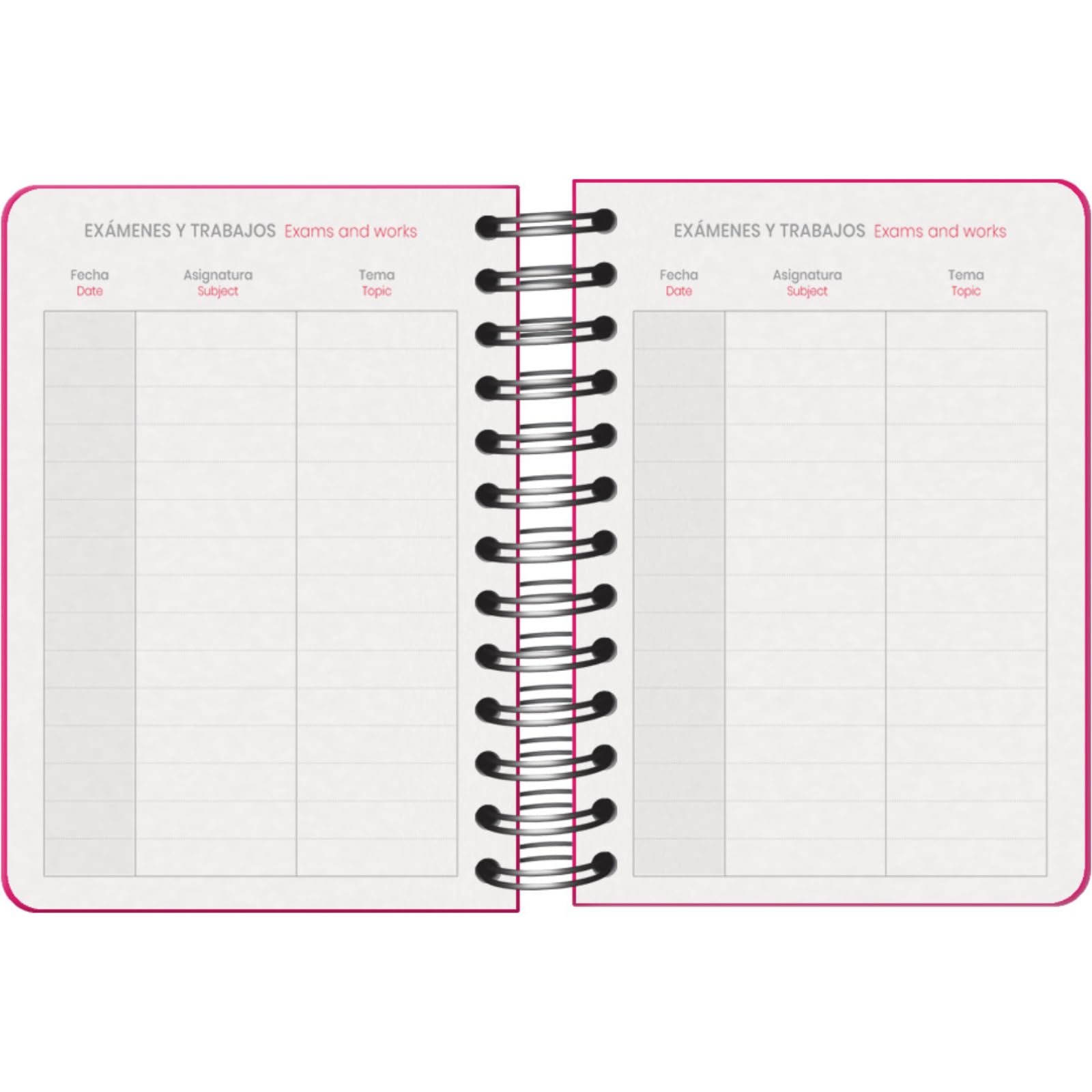Dohe, School Planner 2025 2026, Day per Page, A6 Size (12x17 cm), Spanish and English, Double Spiral Binding and Elastic Band - Image 4