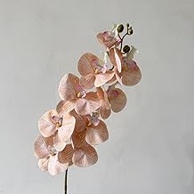 Artificial Phalaenopsis 9 Heads Artificial Orchid Arrangement Luxury Artificial Orchid Arrangement for Wedding Centerpiece and Living Room Decor with Realistic Silk Plant (Brown)