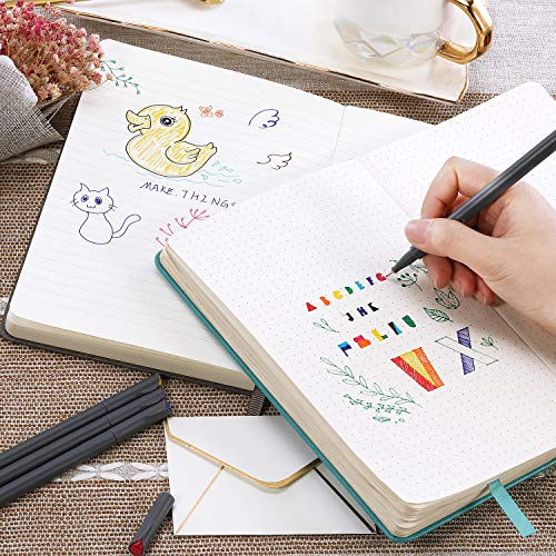 Fineliner Color Pens Set - Fine Point Pen Set, 10 Packs, 0.38 MM Fineliner Pens for Noting/Writing/Drawing/Coloring