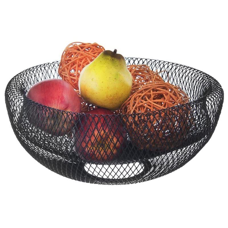 orion group Cesto per frutta e verdura in metallo | Ciotola industriale stile LOFT doppia parete | 30 cm