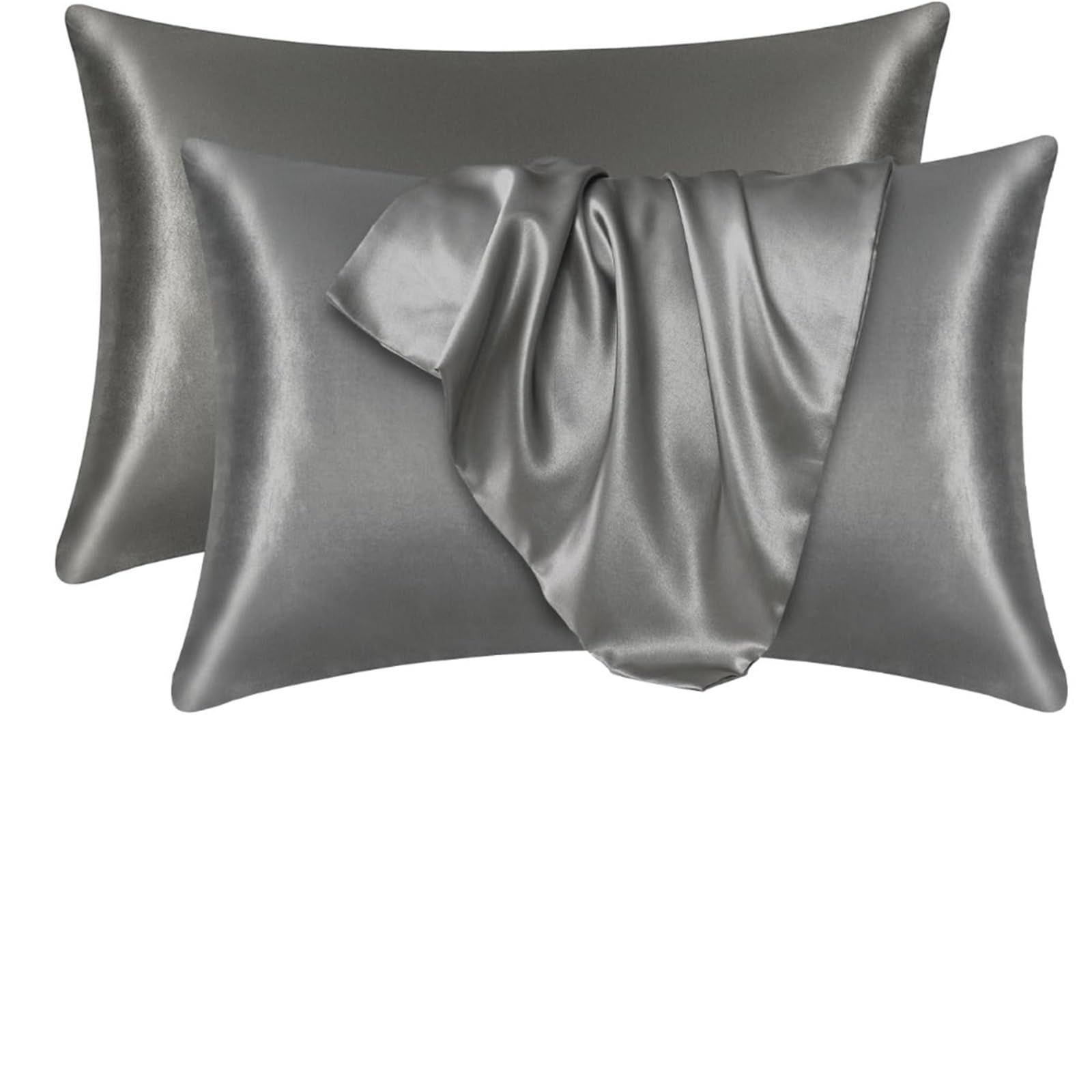 LYXYGMV Silky Satin Pillowcases Cooling Hair And Skin Friendly for Bedrooms(Dark Grey)