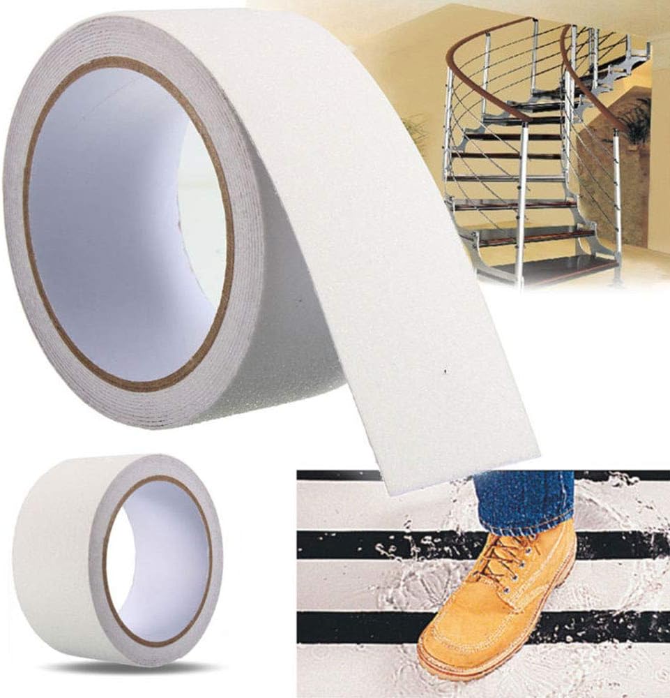 Anti Slip Traction Tape High Grip Adhesive Sticky Backed Safety Flooring Glow in Dark Stripe for Stairs Tread Step Clear (2 Inch x 59 Ft)