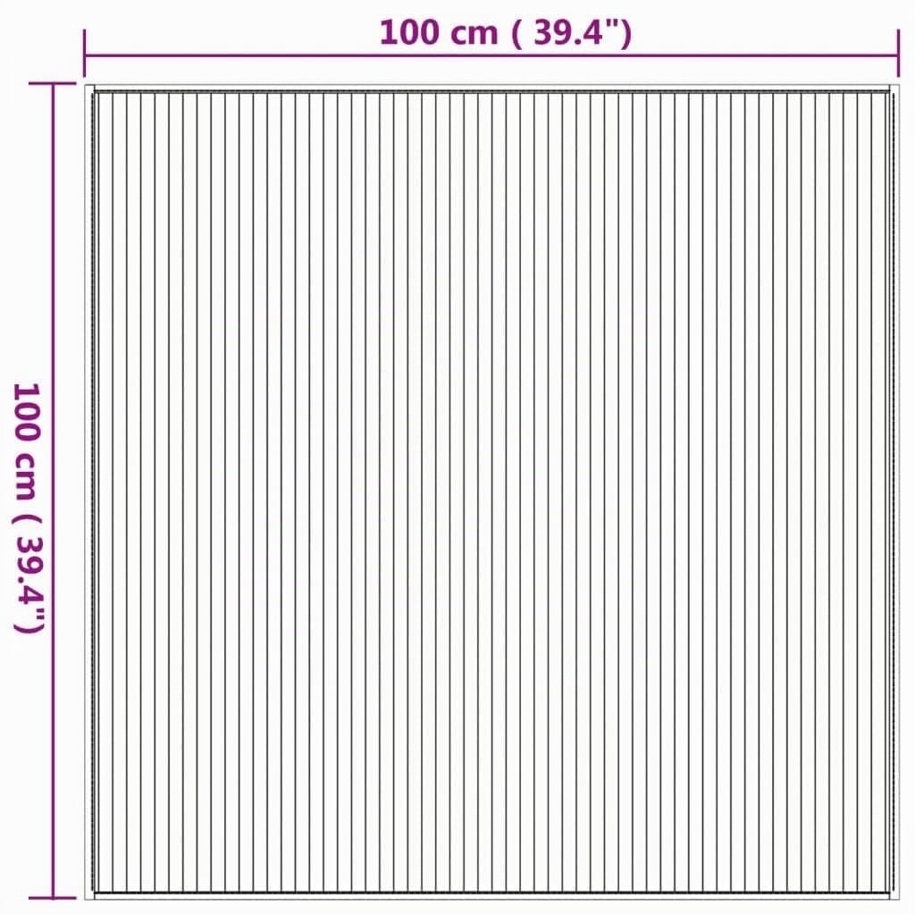 vidaXL Tapis carré Naturel 100x100 cm Bambou