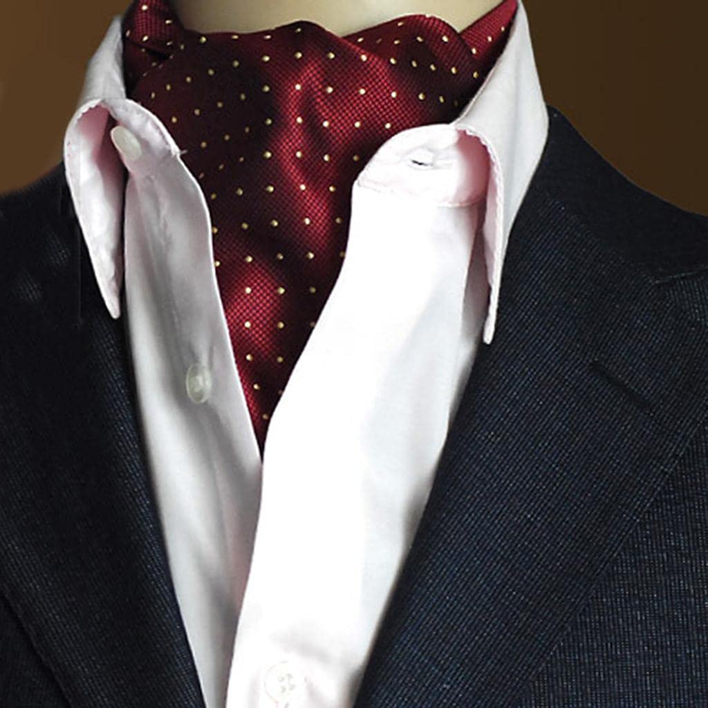 Enakshi® Men's Polka Dots Satin Cravat Ties Jacquard Woven Formal Self Ascot Red|Clothing Shoes & Accessories | Mens Accessories | Ties-image-22
