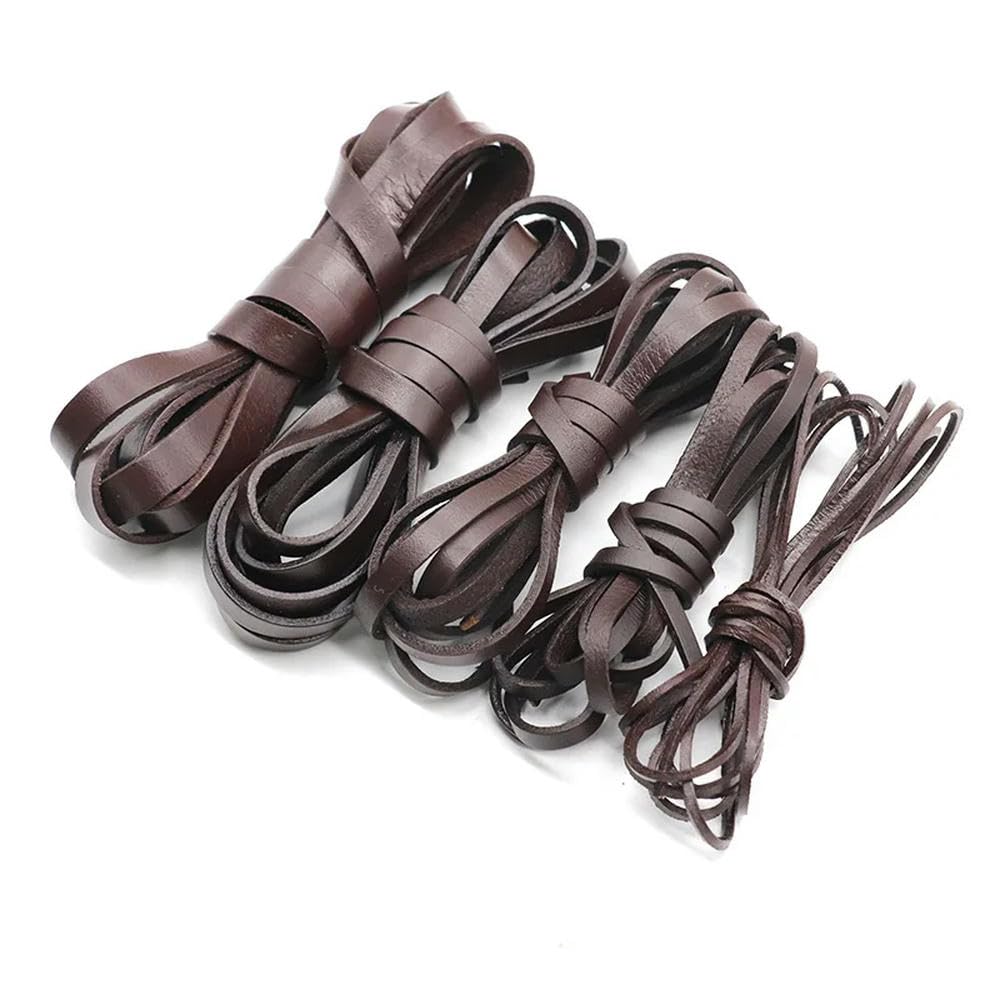 Płaskie okrągłe sznurki ze skóry bydlęcej 2-20 mm x 2 1-2 m wielokolorowe do tworzenia biżuterii na bransoletkach(Beige,8x2mm-2m)