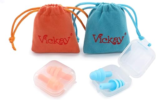 Tapones para los oídos con cancelación de ruido para dormir, nadar, 2 pares de tapones para los oídos de silicona ultra suaves y reutilizables,