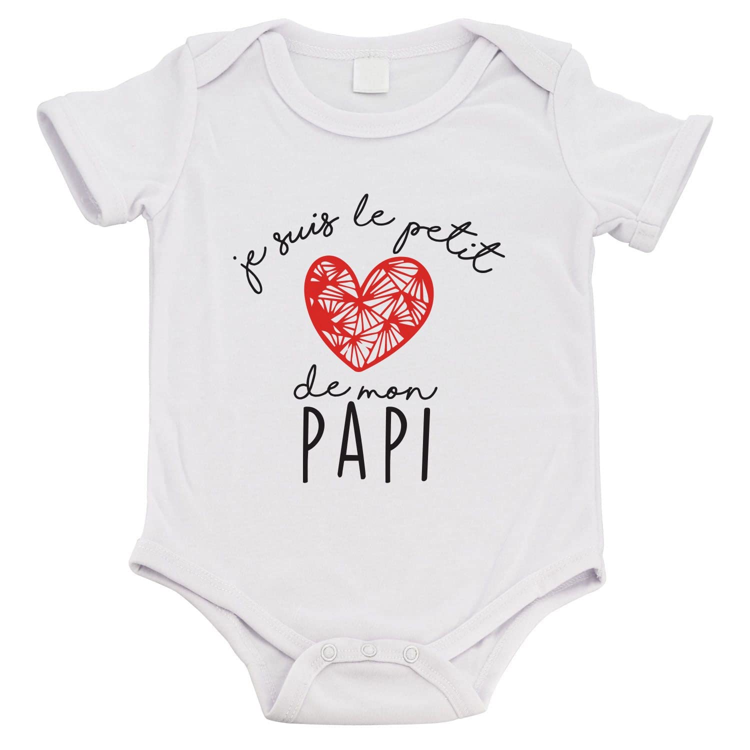 Bodies RefB354 Baby Bodysuit with Humour Print "Je suis le petit de papi" - France - White, 3-6 Months